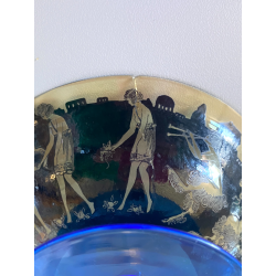 RARO SET 6 COPPE VETRO MURANO Vedar Milano DECORO NEOCLASSICO ANNI '30 ø12,5cm