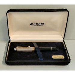 PENNA STILOGRAFICA Aurora 88 BIG Silver Cap 925 FOUNTAIN PEN Nib M oro 14k BOX