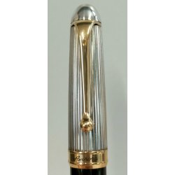 PENNA STILOGRAFICA Aurora 88 BIG Silver Cap 925 FOUNTAIN PEN Nib M oro 14k BOX