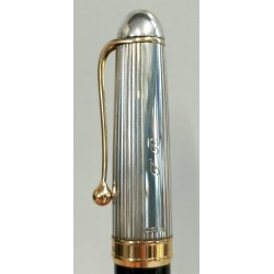 PENNA STILOGRAFICA Aurora 88 BIG Silver Cap 925 FOUNTAIN PEN Nib M oro 14k BOX