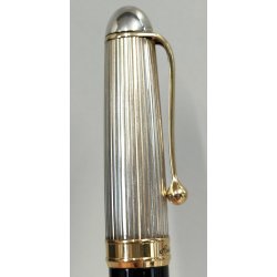 PENNA STILOGRAFICA Aurora 88 BIG Silver Cap 925 FOUNTAIN PEN Nib M oro 14k BOX