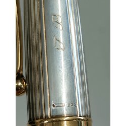 PENNA STILOGRAFICA Aurora 88 BIG Silver Cap 925 FOUNTAIN PEN Nib M oro 14k BOX
