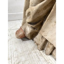 ANTICA SCULTURA LEGNO POLICROMO SANTO SACERDOTE MANCANZE XVIII/XVII sec 85cm/h