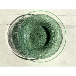 VASO VETRO MURANO Vistosi DESIGN Gae Aulenti SERIE Neverrino MURRINE VERDE '70