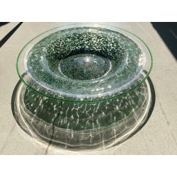 VASO VETRO MURANO Vistosi DESIGN Gae Aulenti SERIE Neverrino MURRINE VERDE '70
