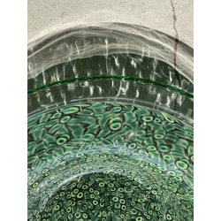 VASO VETRO MURANO Vistosi DESIGN Gae Aulenti SERIE Neverrino MURRINE VERDE '70