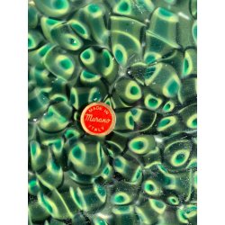 VASO VETRO MURANO Vistosi DESIGN Gae Aulenti SERIE Neverrino MURRINE VERDE '70