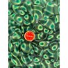 VASO VETRO MURANO Vistosi DESIGN Gae Aulenti SERIE Neverrino MURRINE VERDE '70