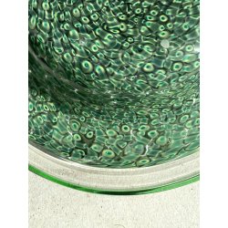 VASO VETRO MURANO Vistosi DESIGN Gae Aulenti SERIE Neverrino MURRINE VERDE '70