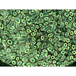 VASO VETRO MURANO Vistosi DESIGN Gae Aulenti SERIE Neverrino MURRINE VERDE '70