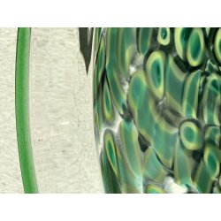 VASO VETRO MURANO Vistosi DESIGN Gae Aulenti SERIE Neverrino MURRINE VERDE '70