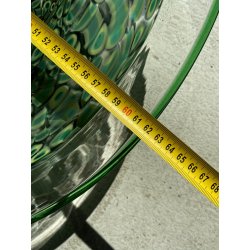 VASO VETRO MURANO Vistosi DESIGN Gae Aulenti SERIE Neverrino MURRINE VERDE '70