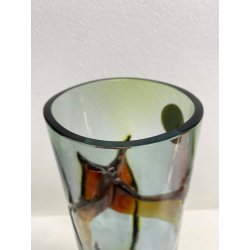 VASO VETRO MURANO DESIGN Toni Zuccheri PER VeArt "Talea" SERIE MEMBRANE  '70s