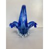 VASO VETRO SOFFIATO CESTINO FORMA ORGANICA PETALO ONDA VINTAGE VASE FLOWER