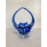 VASO VETRO SOFFIATO CESTINO FORMA ORGANICA PETALO ONDA VINTAGE VASE FLOWER