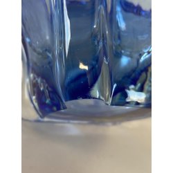 VASO VETRO SOFFIATO CESTINO FORMA ORGANICA PETALO ONDA VINTAGE VASE FLOWER