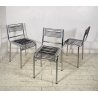 SET 3 SEDIA MOD. Sandow 101 Renè Herbst PER Pallucco ANNI 80  CHAIR CROMATE