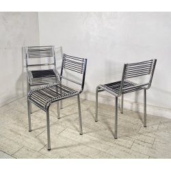 SET 3 SEDIA MOD. Sandow 101 Renè Herbst PER Pallucco ANNI 80  CHAIR CROMATE