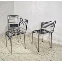SET 3 SEDIA MOD. Sandow 101 Renè Herbst PER Pallucco ANNI 80  CHAIR CROMATE
