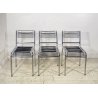 SET 3 SEDIA MOD. Sandow 101 Renè Herbst PER Pallucco ANNI 80  CHAIR CROMATE