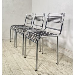 SET 3 SEDIA MOD. Sandow 101 Renè Herbst PER Pallucco ANNI 80  CHAIR CROMATE