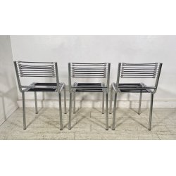SET 3 SEDIA MOD. Sandow 101 Renè Herbst PER Pallucco ANNI 80  CHAIR CROMATE