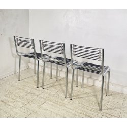 SET 3 SEDIA MOD. Sandow 101 Renè Herbst PER Pallucco ANNI 80  CHAIR CROMATE