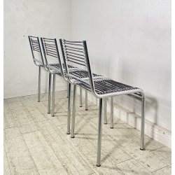 SET 3 SEDIA MOD. Sandow 101 Renè Herbst PER Pallucco ANNI 80  CHAIR CROMATE