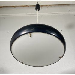 LAMPADARIO DESIGN PENDENTE SOSPENSIONE VETRO ANNI 50 METALLO LAMPADA SOFFITTO