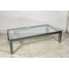 TAVOLINO SALOTTO ANNI 70 ACCIAIO CROMATO VETRO TABLE DESIGN TAVOLO FUMO SALA