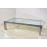 TAVOLINO SALOTTO ANNI 70 ACCIAIO CROMATO VETRO TABLE DESIGN TAVOLO FUMO SALA