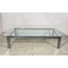 TAVOLINO SALOTTO ANNI 70 ACCIAIO CROMATO VETRO TABLE DESIGN TAVOLO FUMO SALA