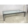 TAVOLINO SALOTTO ANNI 70 ACCIAIO CROMATO VETRO TABLE DESIGN TAVOLO FUMO SALA