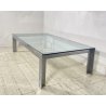 TAVOLINO SALOTTO ANNI 70 ACCIAIO CROMATO VETRO TABLE DESIGN TAVOLO FUMO SALA