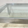 TAVOLINO SALOTTO ANNI 70 ACCIAIO CROMATO VETRO TABLE DESIGN TAVOLO FUMO SALA