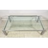 TAVOLINO SALOTTO ANNI 70 ACCIAIO CROMATO VETRO TABLE DESIGN TAVOLO FUMO SALA
