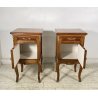 ANTICA COPPIA COMODINO STILE LUIGI XV LEGNO PRIMI 1900 CASSETTO ANTA OTTONE
