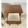 ANTICA COPPIA COMODINO STILE LUIGI XV LEGNO PRIMI 1900 CASSETTO ANTA OTTONE