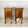 ANTICA COPPIA COMODINO STILE LUIGI XV LEGNO PRIMI 1900 CASSETTO ANTA OTTONE