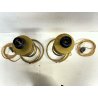 COPPIA LAMPADA TAVOLO VINTAGE DESIGN Luciano Frigerio SPIRALE OTTONE BOUCLE' '70