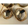 COPPIA LAMPADA TAVOLO VINTAGE DESIGN Luciano Frigerio SPIRALE OTTONE BOUCLE' '70