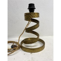 COPPIA LAMPADA TAVOLO VINTAGE DESIGN Luciano Frigerio SPIRALE OTTONE BOUCLE' '70