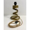 COPPIA LAMPADA TAVOLO VINTAGE DESIGN Luciano Frigerio SPIRALE OTTONE BOUCLE' '70