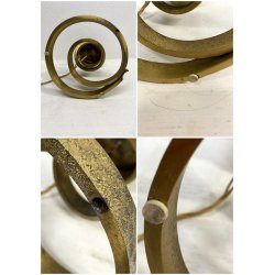 COPPIA LAMPADA TAVOLO VINTAGE DESIGN Luciano Frigerio SPIRALE OTTONE BOUCLE' '70