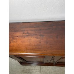 ANTICA CREDENZA SCANTONATA STRETTA LEGNO NOCE EPOCA 800 2 ANTE RIPIANI SERRATURA