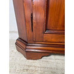 ANTICA CREDENZA SCANTONATA STRETTA LEGNO NOCE EPOCA 800 2 ANTE RIPIANI SERRATURA