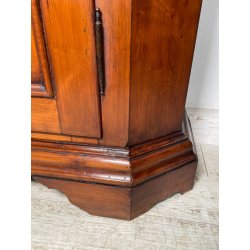 ANTICA CREDENZA SCANTONATA STRETTA LEGNO NOCE EPOCA 800 2 ANTE RIPIANI SERRATURA