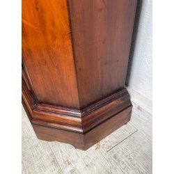 ANTICA CREDENZA SCANTONATA STRETTA LEGNO NOCE EPOCA 800 2 ANTE RIPIANI SERRATURA