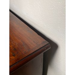 ANTICA CREDENZA SCANTONATA STRETTA LEGNO NOCE EPOCA 800 2 ANTE RIPIANI SERRATURA