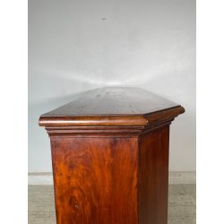 ANTICA CREDENZA SCANTONATA STRETTA LEGNO NOCE EPOCA 800 2 ANTE RIPIANI SERRATURA